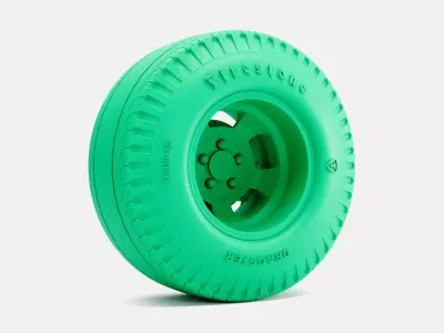 15x12 US Indy Mag Wheel Firestone Dragster Tire 3D print model