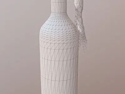 Molotov cocktail Low-poly 3D model