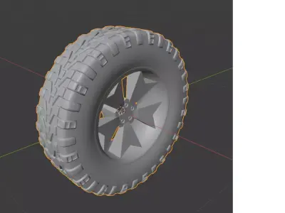 Offroad Tire and Wheel Free 3D model