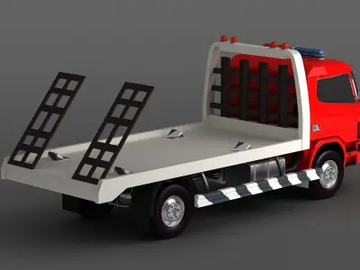 truck lorry urban trailer vehicle semi tow evacuator 3D model