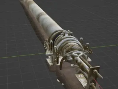 apocalypse fantasy gun 3D model