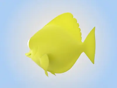 Yellow Tang Fish 3D model