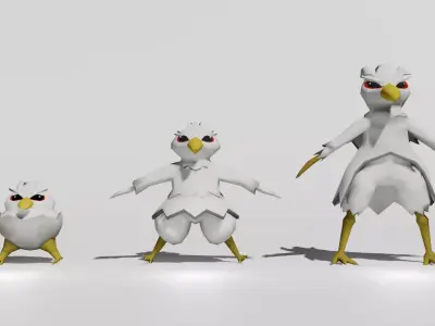 Monster Evolution Low Poly Low-poly 3D model