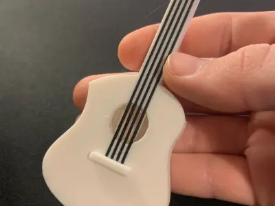 mini guitar keychain 3D model