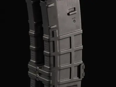  Double Magazine AR-15 Low-poly 3D model