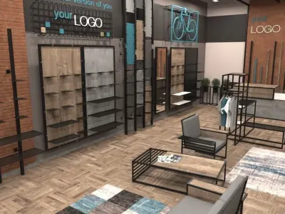Clothing and shoes Store shop Low-poly 3D model