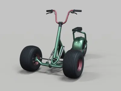 Electric trike scooter concept 3D model