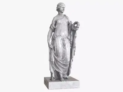 Roman Woman Statue - Marble Low-poly 3D model