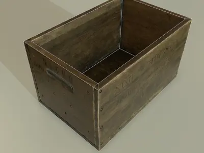 PBR Wooden crate Low-poly 3D model buy