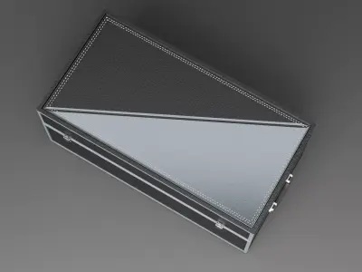  Leather Box - Black And Grey 3D Model 3D model
