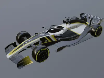 Cadillac F1 team 2026 concept car  Low-poly 3D model