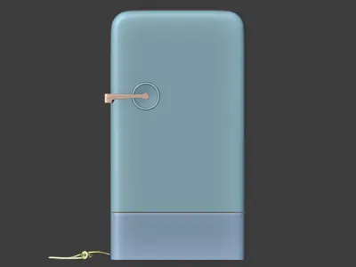 Vintage old refrigerator or fridge 3D model