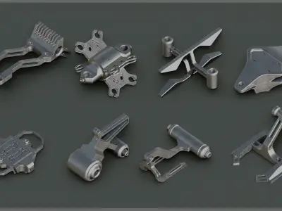 Sci-Fi Hard Surface KITBASH 35 DETAILS 3D model
