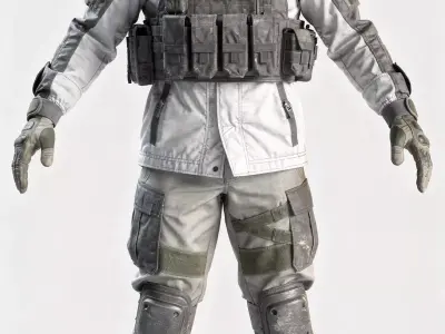 Soldier 3D model Game ready rigged with animation 3D model Low-poly 3D model