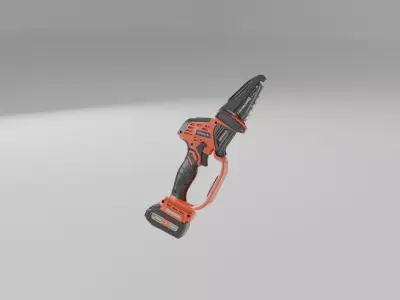 Mini Electric Chainsaw Low-poly 3D model