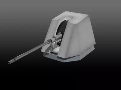 Otobreda 76mm Naval gun Low-poly 3D model