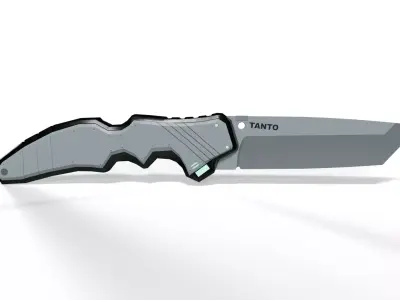 Futuristic Sci-Fi Knife - Tanto Style Low-poly 3D model