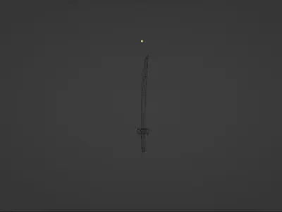 Katana sword in sky Free low-poly 3D model