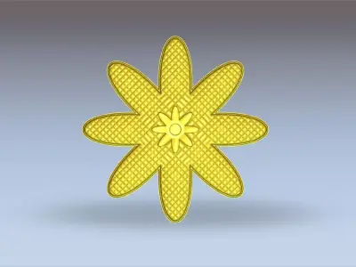 Earring-Flower die-Flower impression-Flower antique 3D print model