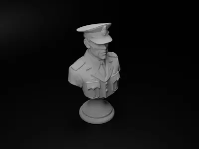 Australian ANZAC Soldier Bust Chess 3D print model get