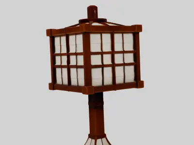 Japanese Wooden Lantern  3D model