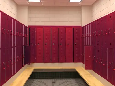 Metal Locker Room Red 3D model