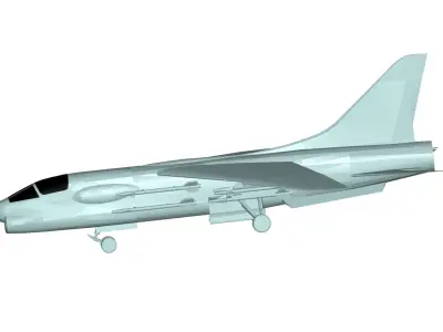 Vought F-8 Crusader 3D model purchase