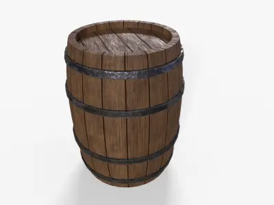Wooden Barrel Pack Low-poly 3D model purchase