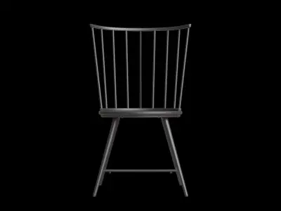 High Back Black Metal Chair Low-poly 3D model