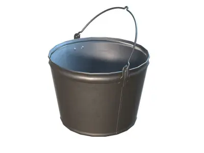  Bucket metal Free low-poly 3D model