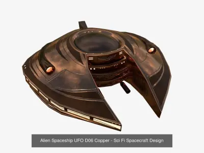 10 Alien Spaceships UFO Collection F Copper - Spacecraft Design 3D Model Pack