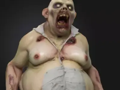 Undead Zombie 3D Model Realistic Horror Figure Free 3D print model purchase