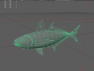 Trevally Low-poly 3D model 5
