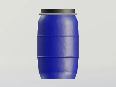 Plastic Open Head Drum 30L Low-poly 3D model