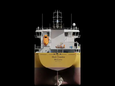 Chemical Tanker Low-poly 3D model