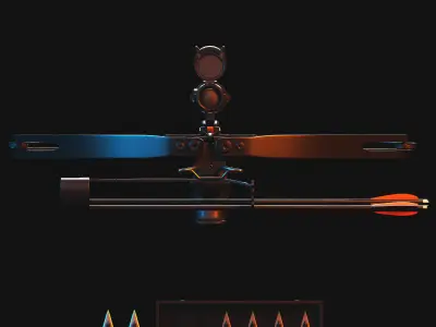 Crossbow bow and arrow 3D model purchase