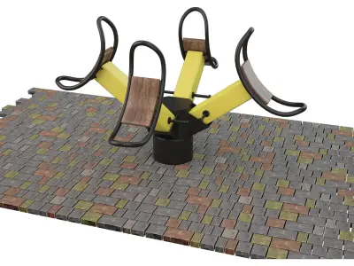 Playground swings for children - outdoor equipment 3D model