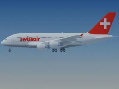 Swiss Air 3D Airbus A380 3D model
