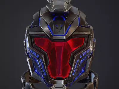 Void Templar Helmet Futuristic 3D Printable Armor 3D model