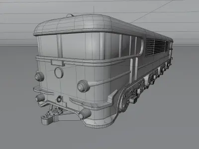 old red train sncf blender 3D model