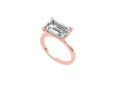 Emerald Solitaire Ring  3D print model