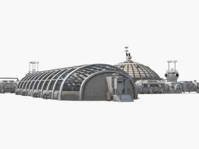 Space Colonization Base Greenhouse 01 Clean and Dirty 3D model