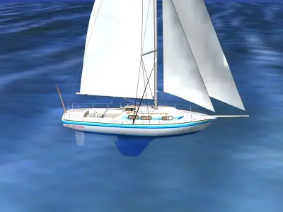 30 Foot Sailboat V11 3D model
