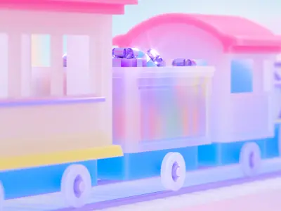 Toy Train 3D model 8