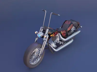 Old school motor cycle Free 3D model