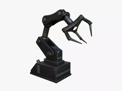Robotic Hand A06 Black Metal - Machinery Industrial Design Low-poly 3D model