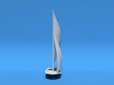 Low Poly Cartoon Flying Scot Dinghy Sailboat Low-poly 3D model