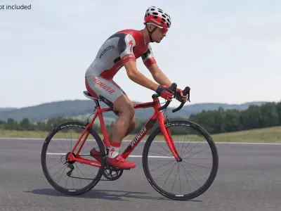Specialized Cyclist Rider Set Animated Rigged For Maya 3D model