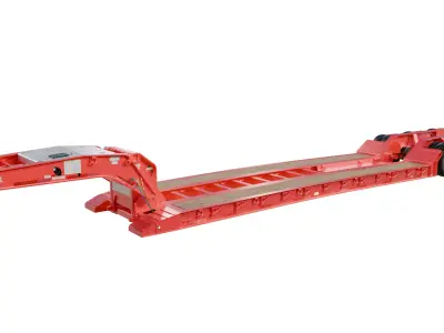 Talbert Detachable Gooseneck Lowboy Trailer 3d model Low-poly 3D model