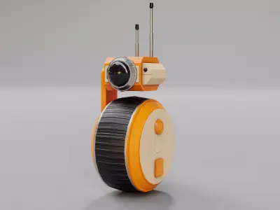 Game Ready  Wheelrobot Low-poly 3D model
